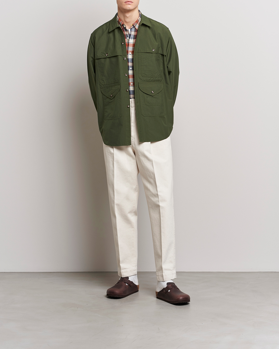 Herr | Skjortor | BEAMS PLUS | Nylon Ripstop Adventure Shirt Olive
