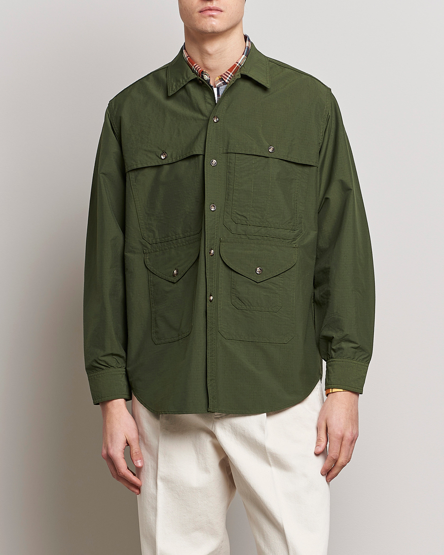 Herr | Skjortor | BEAMS PLUS | Nylon Ripstop Adventure Shirt Olive