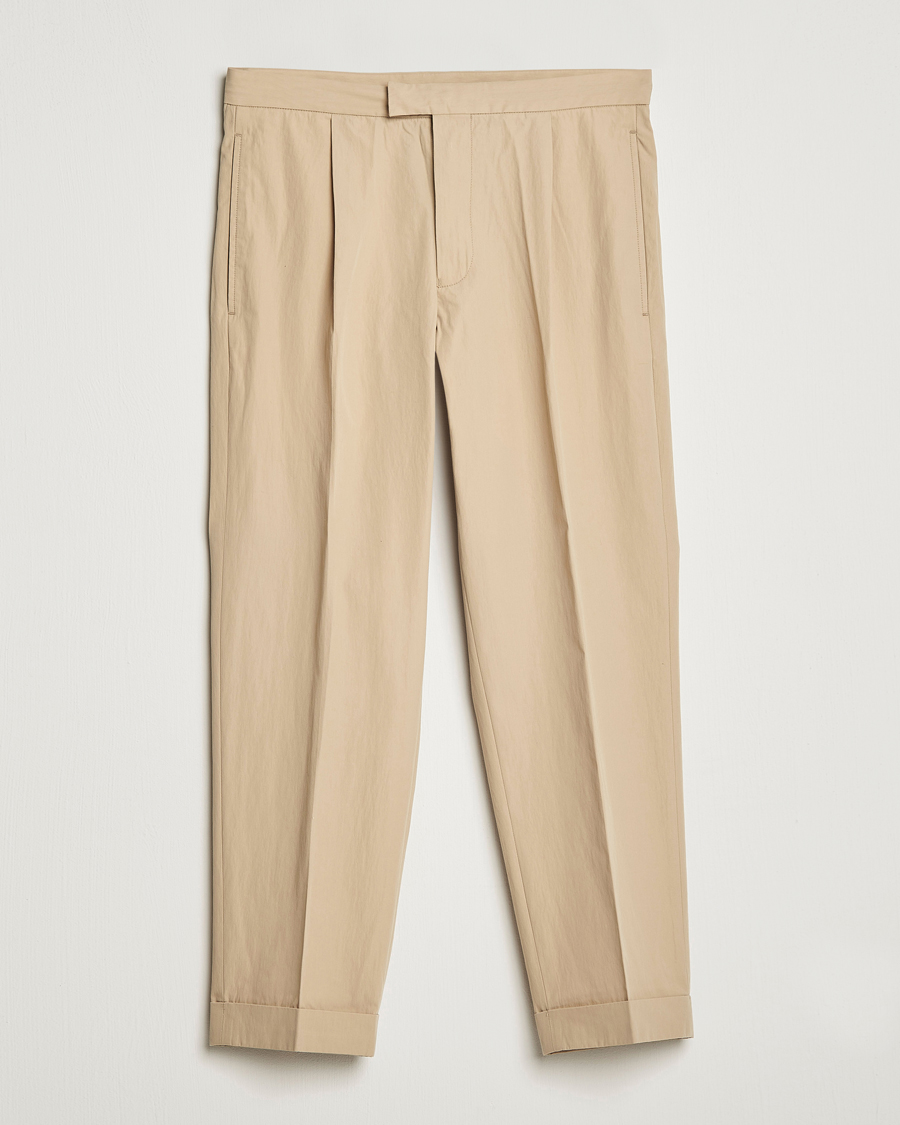 Herr | Byxor | BEAMS PLUS | Comfort Cloth Travel Trousers Beige