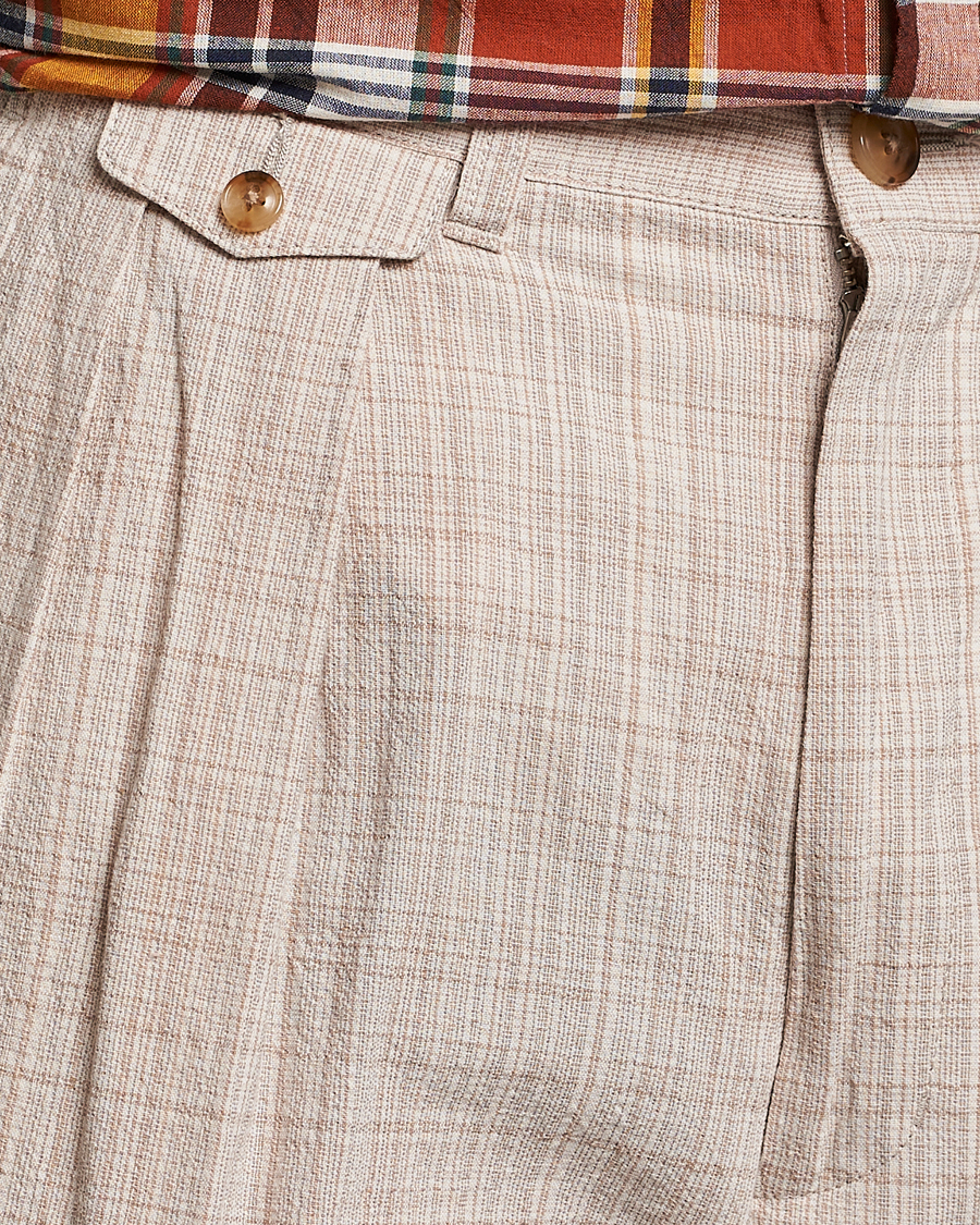 Herr | Byxor | BEAMS PLUS | Cotton/Linen Comfort Trousers Natural