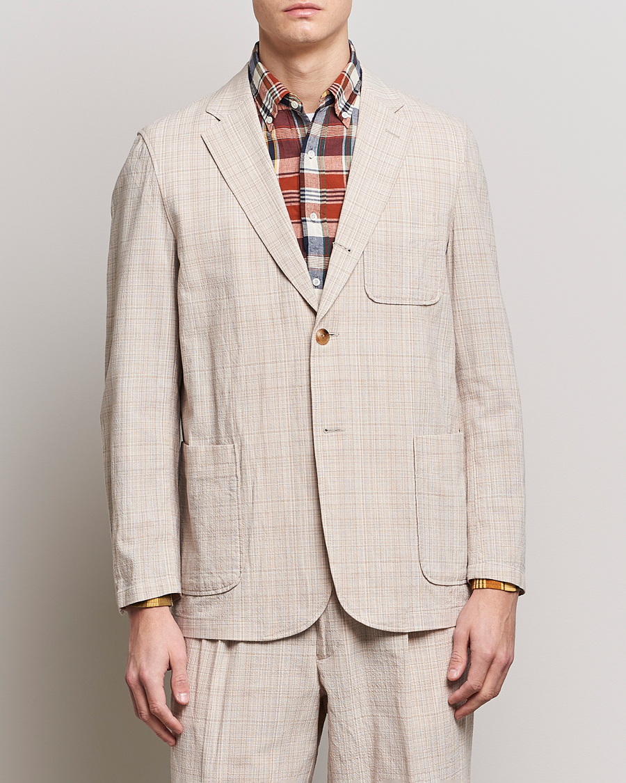 Herr | Bomullskavajer | BEAMS PLUS | Cotton/Linen Comfort Jacket Natural