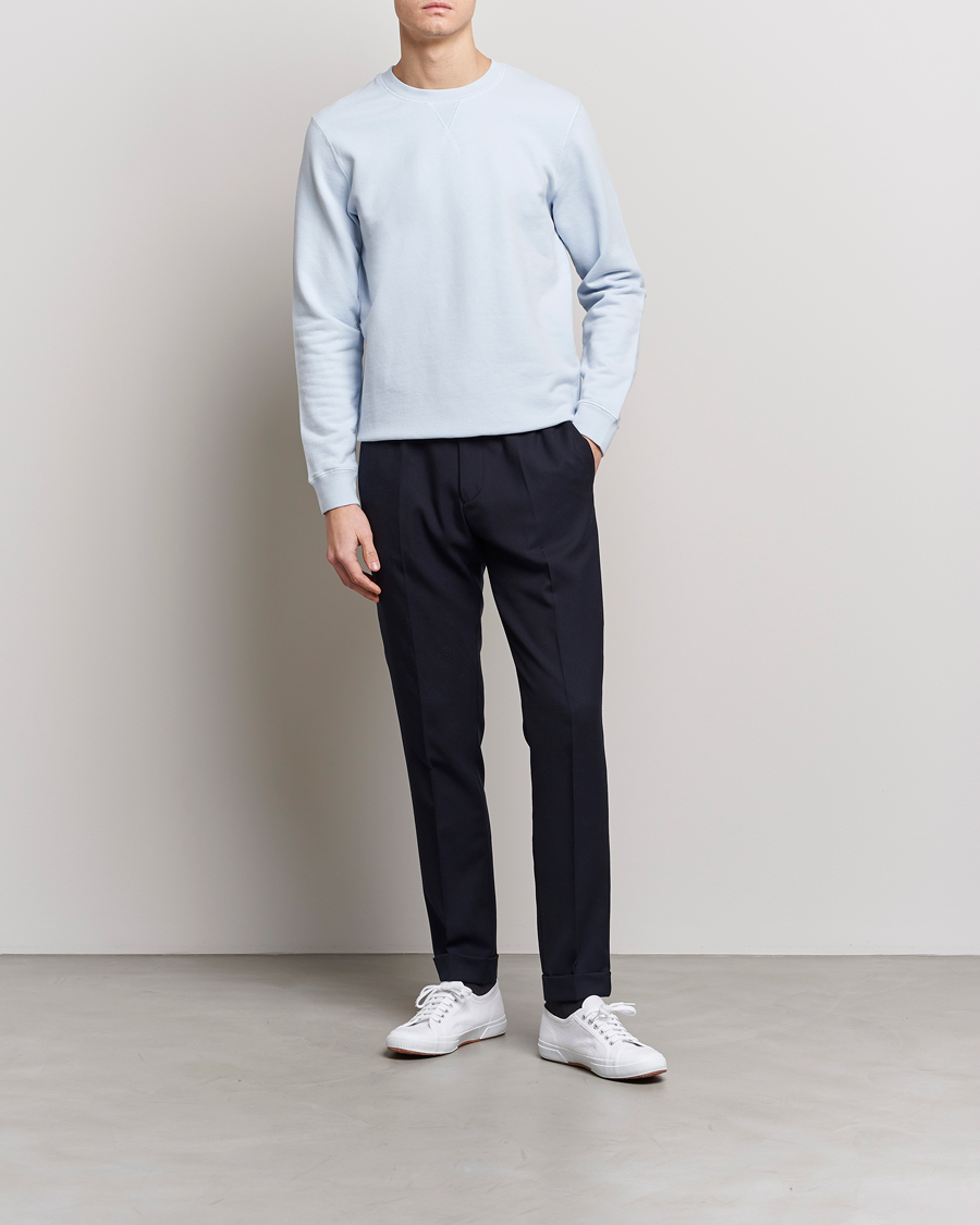 Herr | Tröjor | Sunspel | Loopback Sweatshirt Pastel Blue