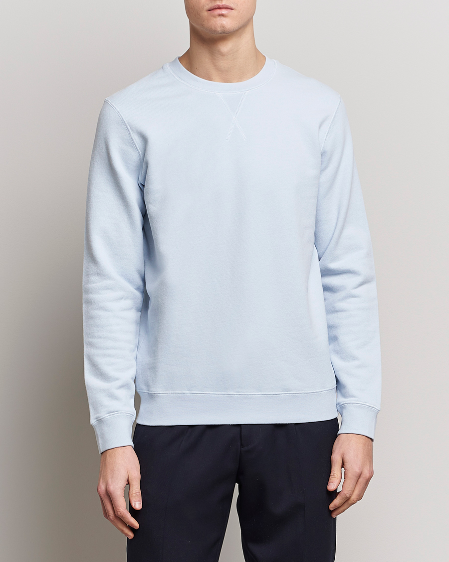 Herr | Tröjor | Sunspel | Loopback Sweatshirt Pastel Blue