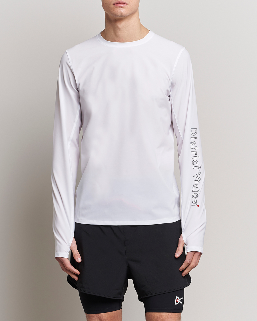 Herr | T-Shirts | District Vision | Palisade Long Sleeve Trail Shirt White