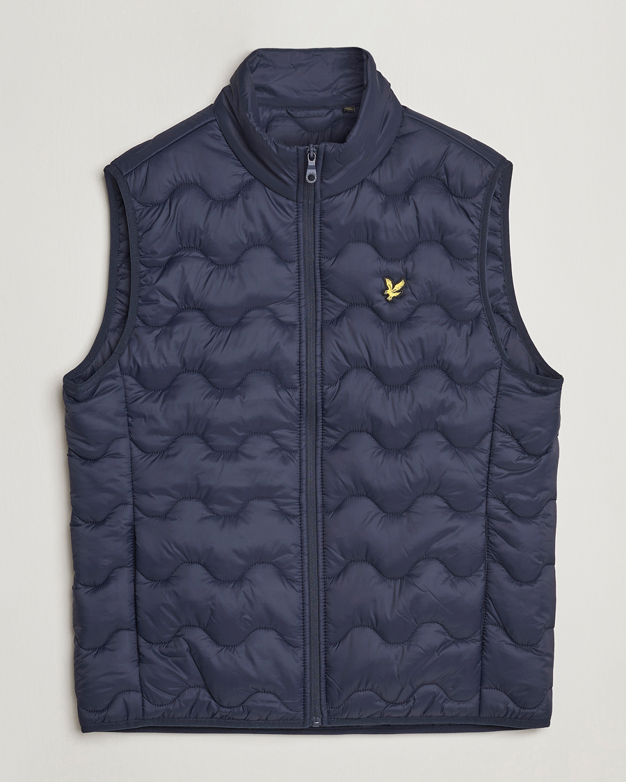 Herr | Västar | Lyle & Scott | Crest Quilted Gilet Vest Dark Navy