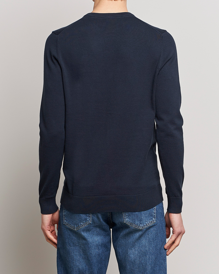 Herr | Tröjor | Lyle & Scott | Crew Neck Cotton Sweater Dark Navy
