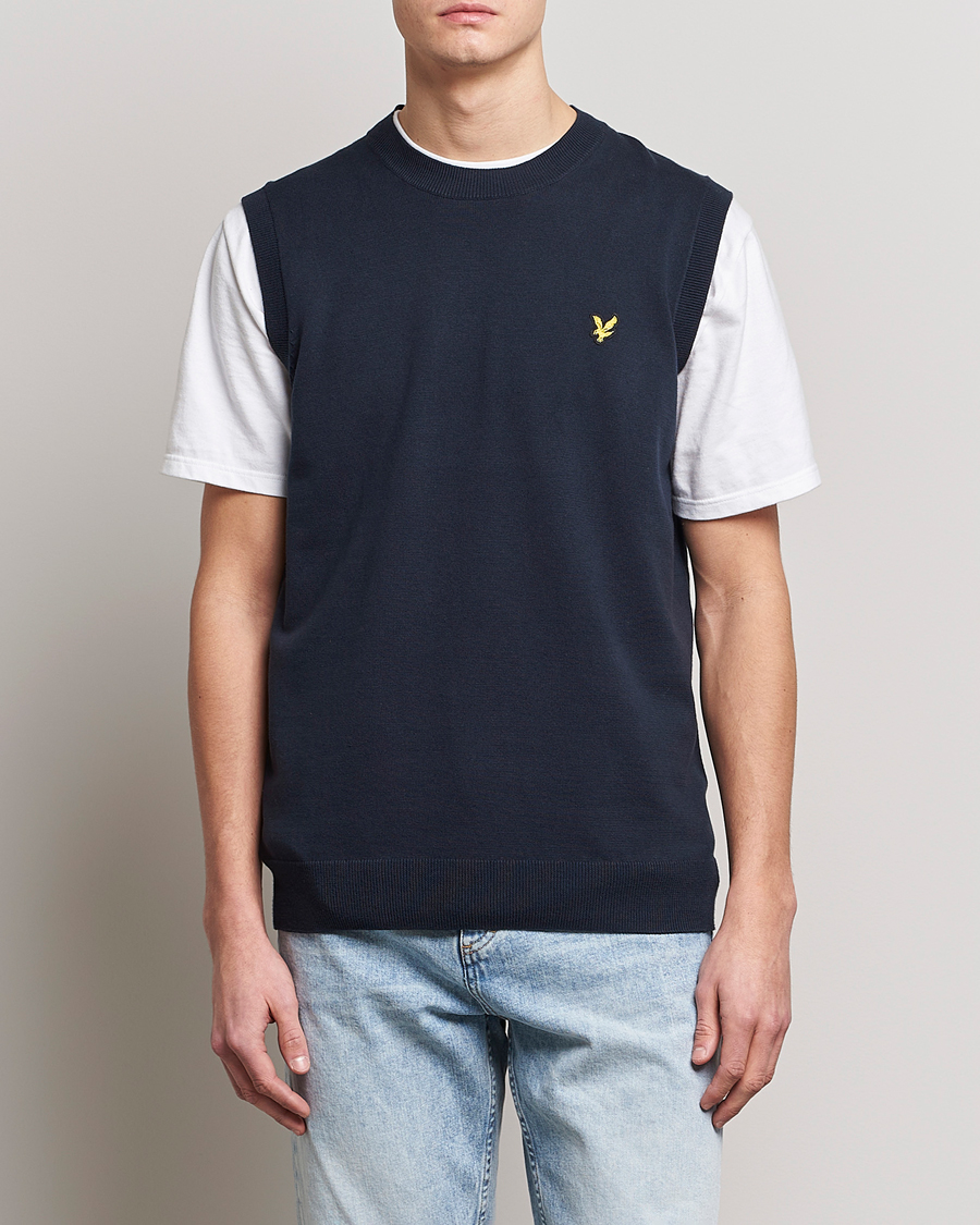 Herr | Västar & Slipovers | Lyle & Scott | Cotton Vest Dark Navy