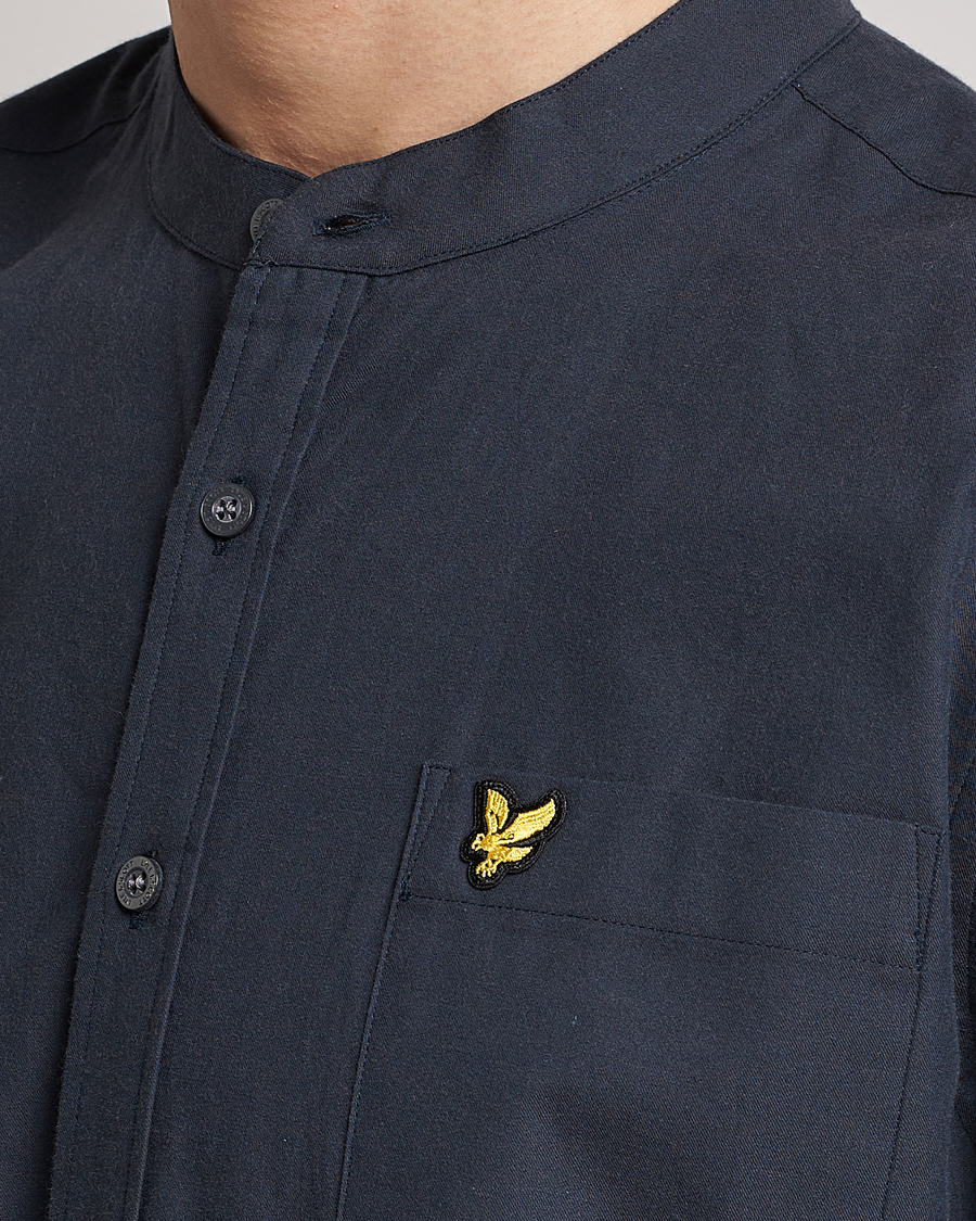 Herr | Skjortor | Lyle & Scott | Marl Grandad Shirt Dark Navy