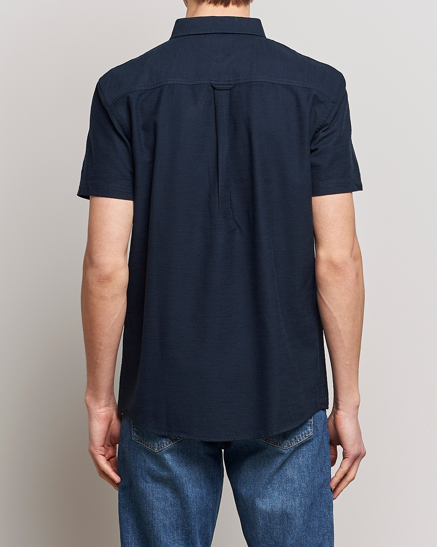 Herr | Skjortor | Lyle & Scott | Cotton Slub Short Sleeve Shirt Dark Navy