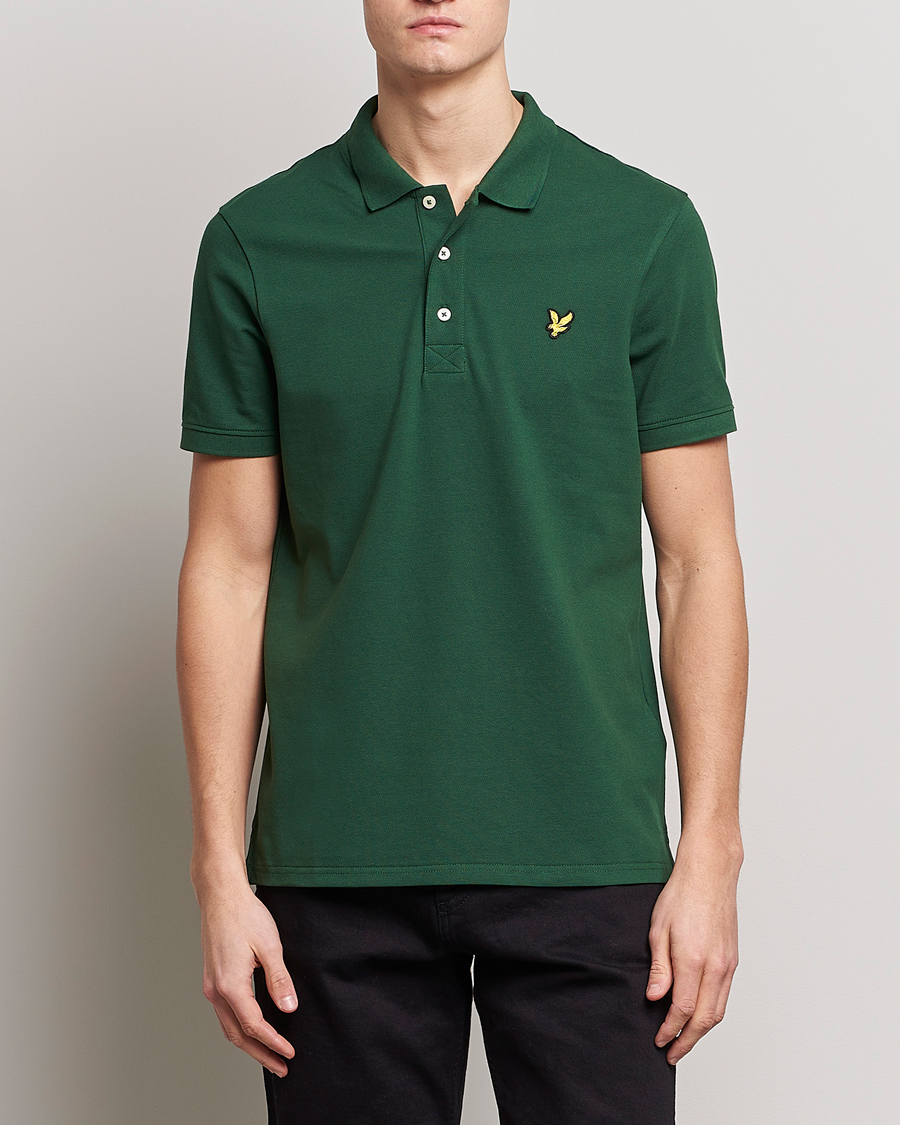Herr | Pikéer | Lyle & Scott | Plain Pique Polo English Green