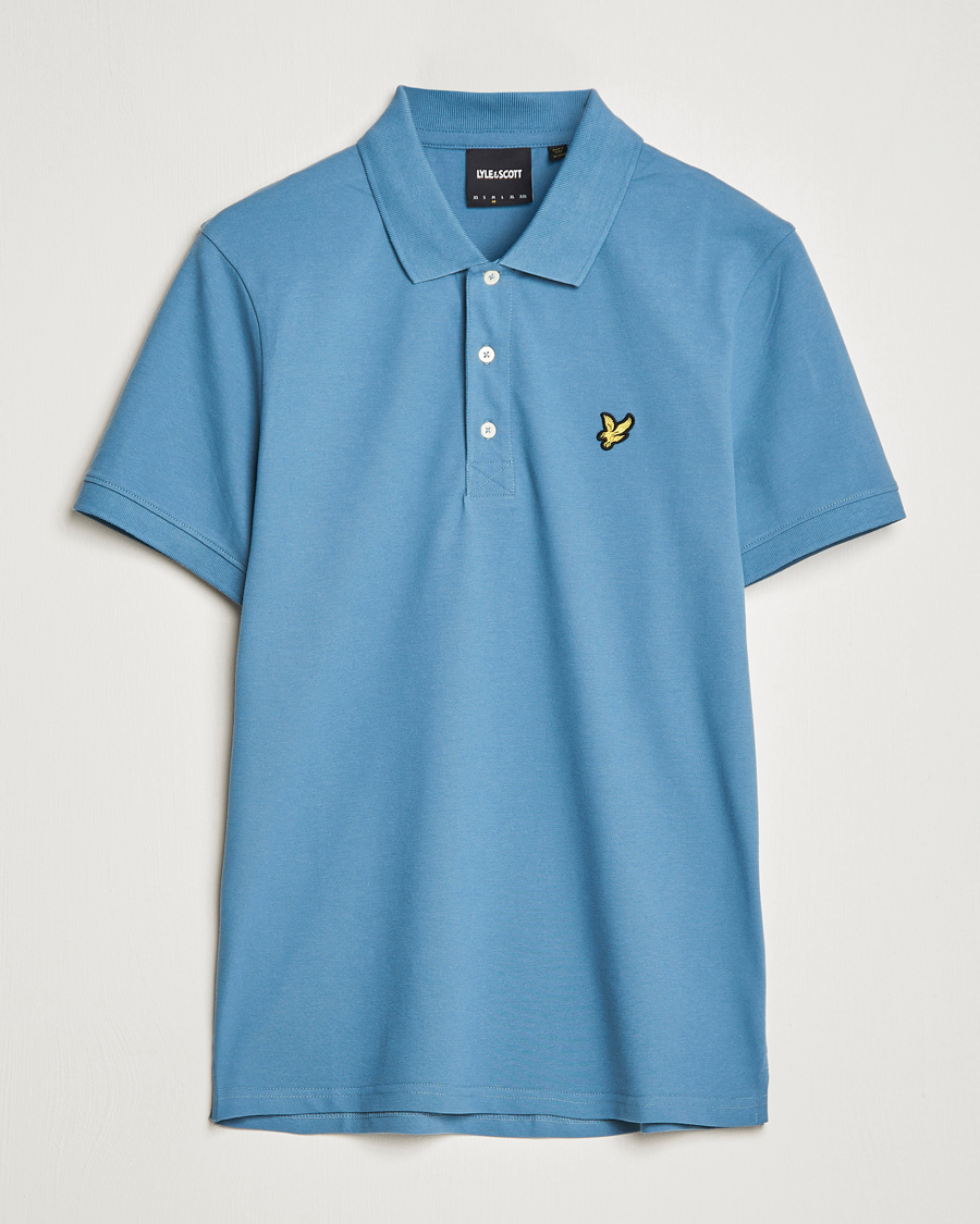 Herr | Pikéer | Lyle & Scott | Plain Pique Polo Skipton Blue