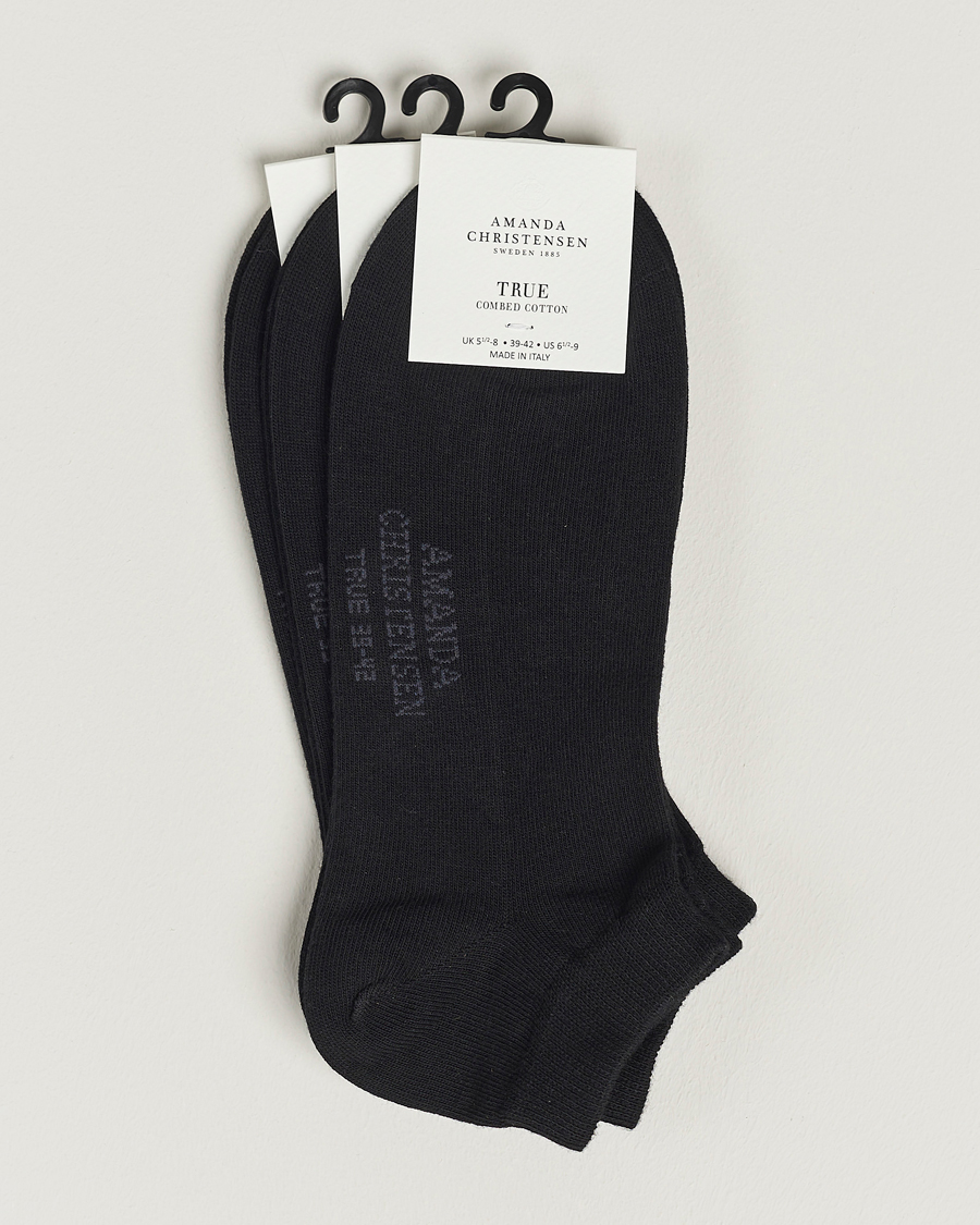 Herr | Business & Beyond | Amanda Christensen | 3-Pack True Cotton Sneaker Socks Black