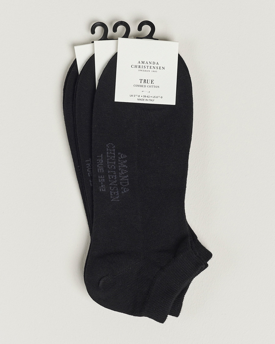 Herr | Underkläder | Amanda Christensen | 3-Pack True Cotton Sneaker Socks Black