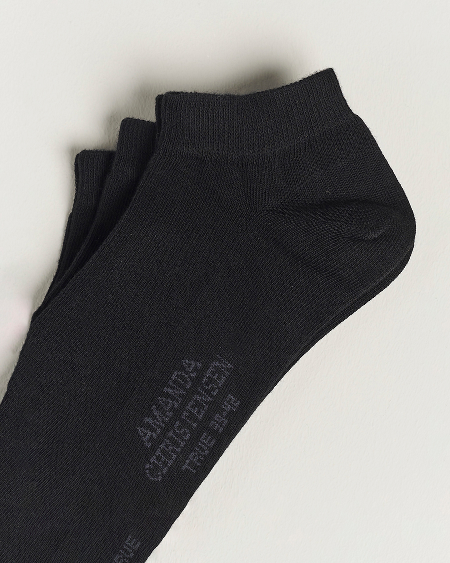 Herr |  | Amanda Christensen | 3-Pack True Cotton Sneaker Socks Black