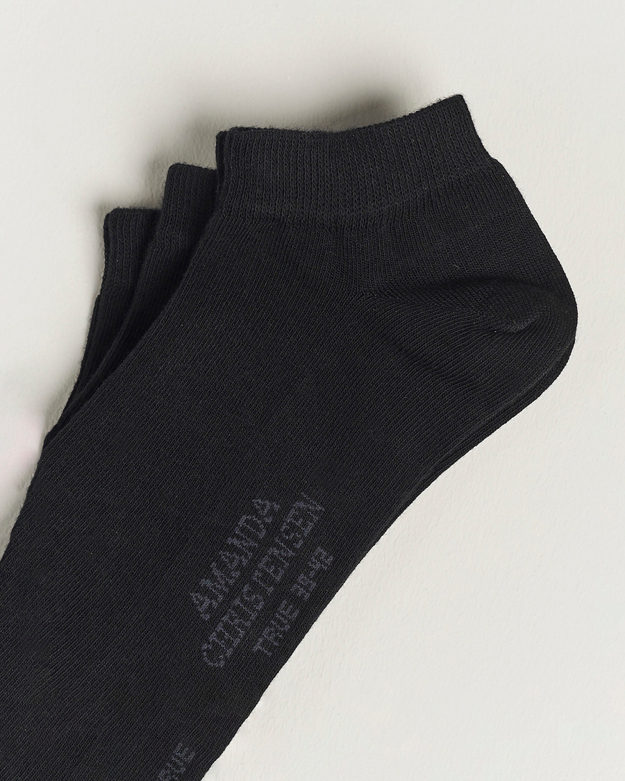 Herr | Underkläder | Amanda Christensen | 3-Pack True Cotton Sneaker Socks Black