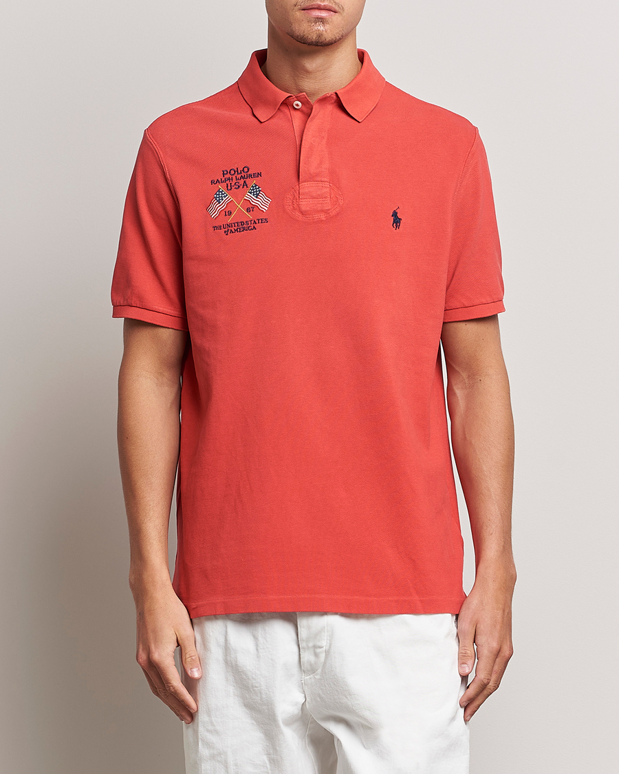 Herr | Pikéer | Polo Ralph Lauren | Classic Fit Flag Polo Evening Post Red
