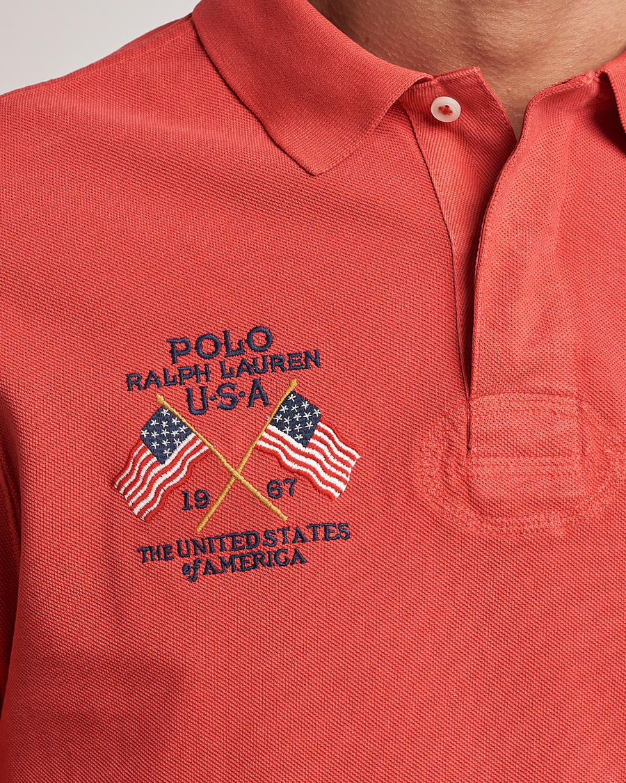 Herr | Pikéer | Polo Ralph Lauren | Classic Fit Flag Polo Evening Post Red