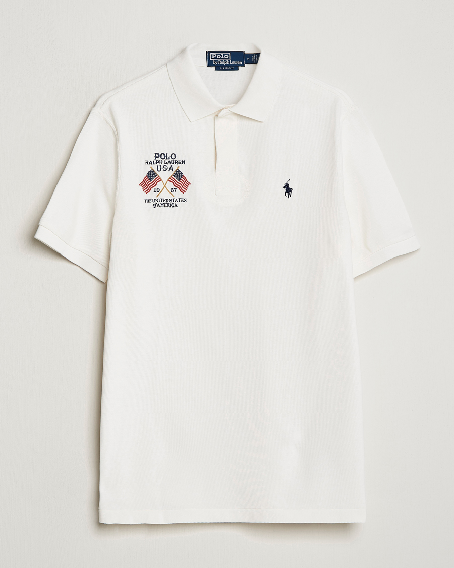 Herr | Pikéer | Polo Ralph Lauren | Classic Fit Flag Polo Nevis White