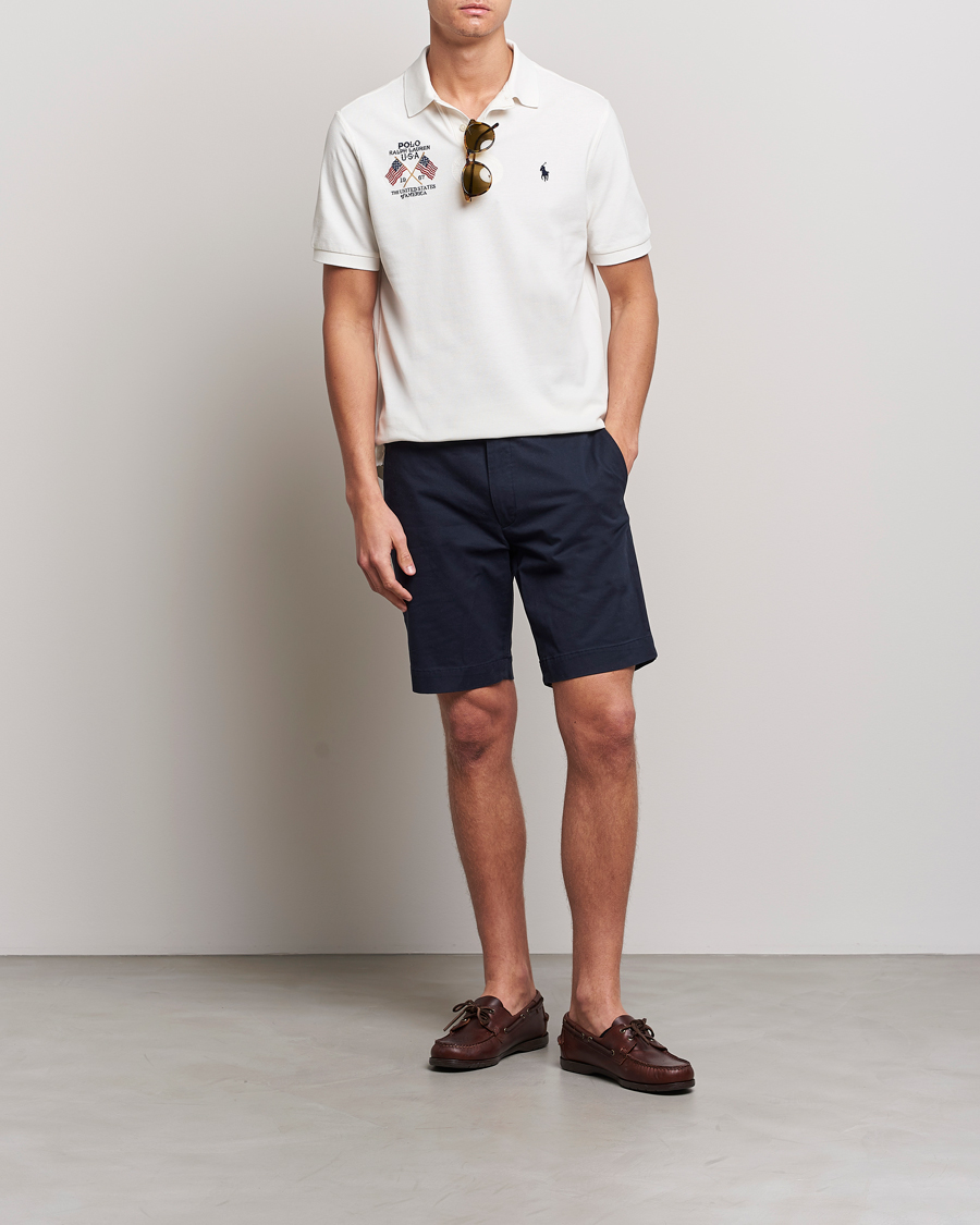 Herr | Pikéer | Polo Ralph Lauren | Classic Fit Flag Polo Nevis White