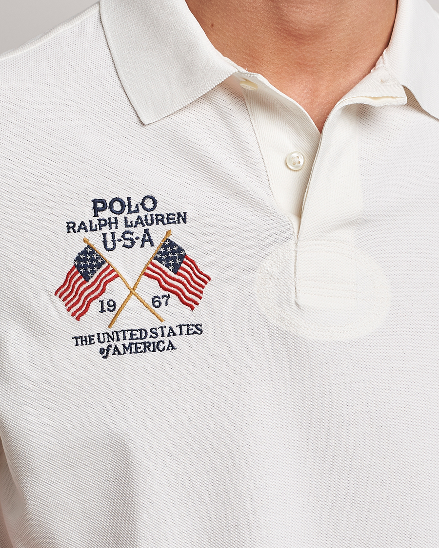 Herr | Pikéer | Polo Ralph Lauren | Classic Fit Flag Polo Nevis White