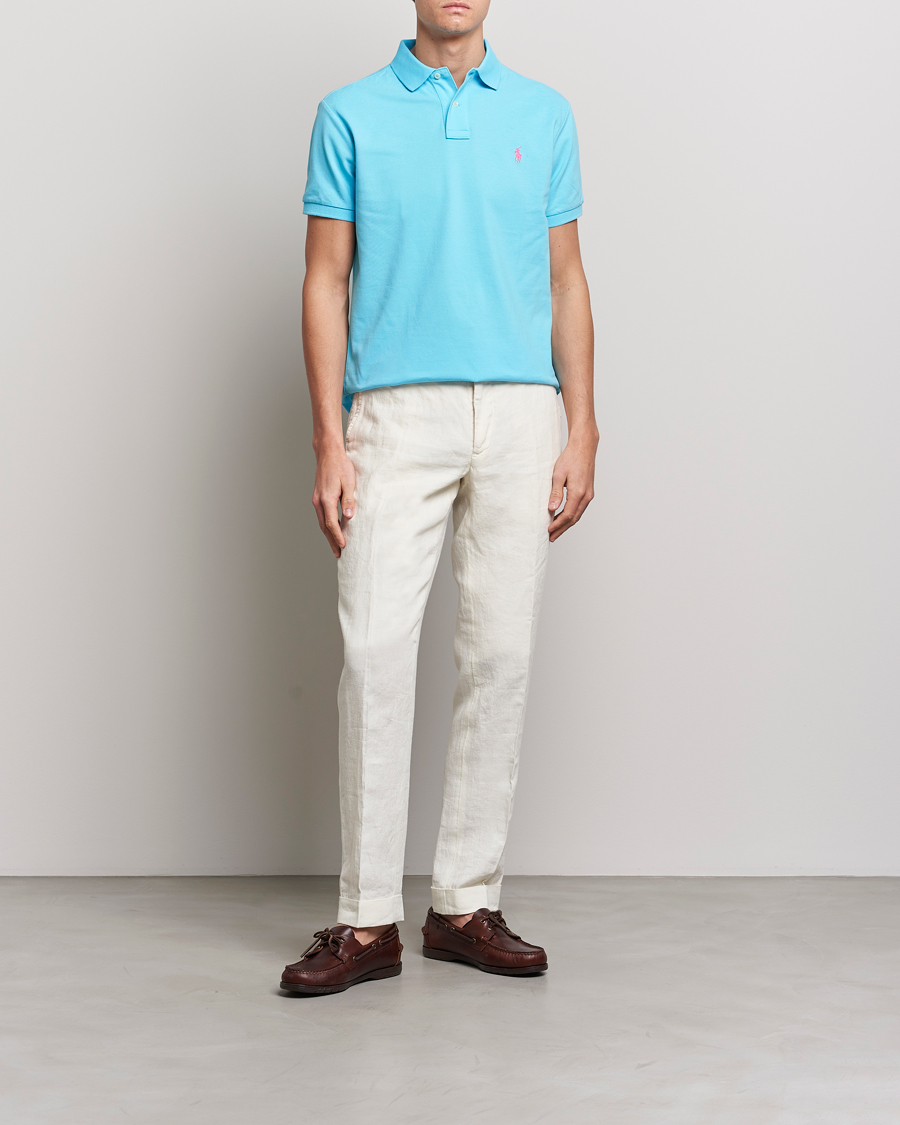 Herr | Pikéer | Polo Ralph Lauren | Custom Slim Fit Polo Turquoise Nova