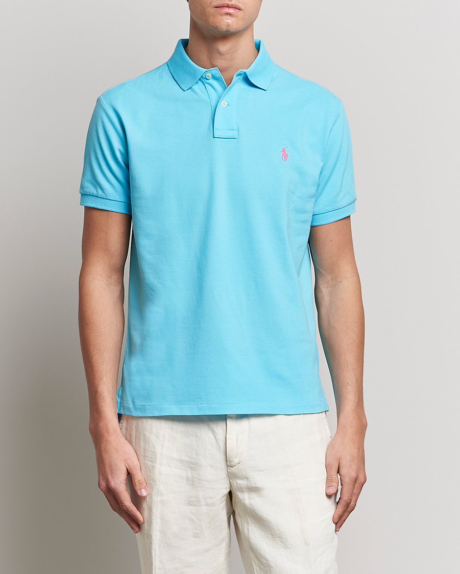 Herr | Pikéer | Polo Ralph Lauren | Custom Slim Fit Polo Turquoise Nova