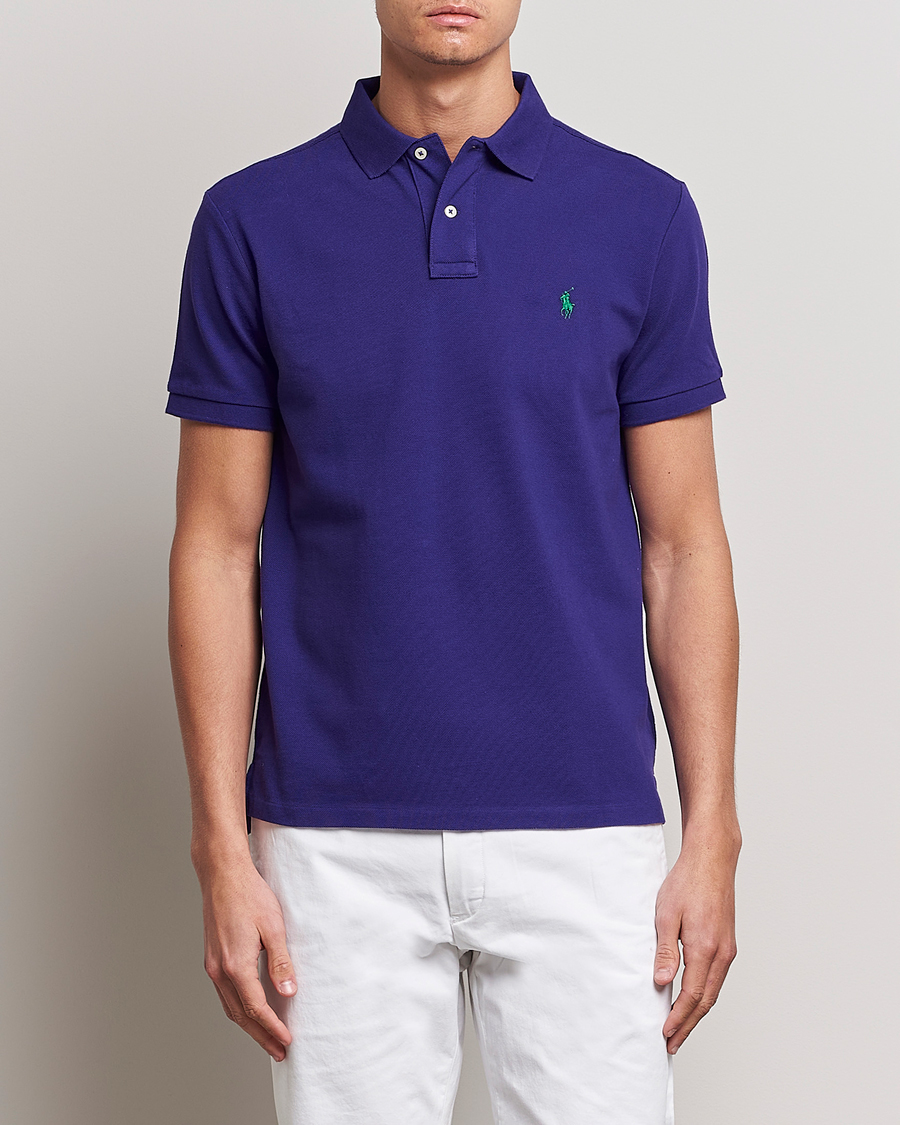 Herr | Kortärmade pikéer | Polo Ralph Lauren | Custom Slim Fit Polo Chalet Purple