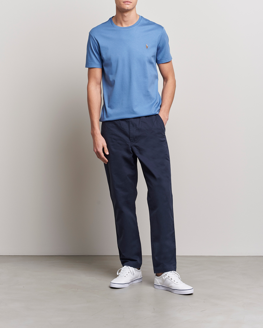 Herr | T-Shirts | Polo Ralph Lauren | Luxury Pima Cotton Crew Neck T-Shirt French Blue