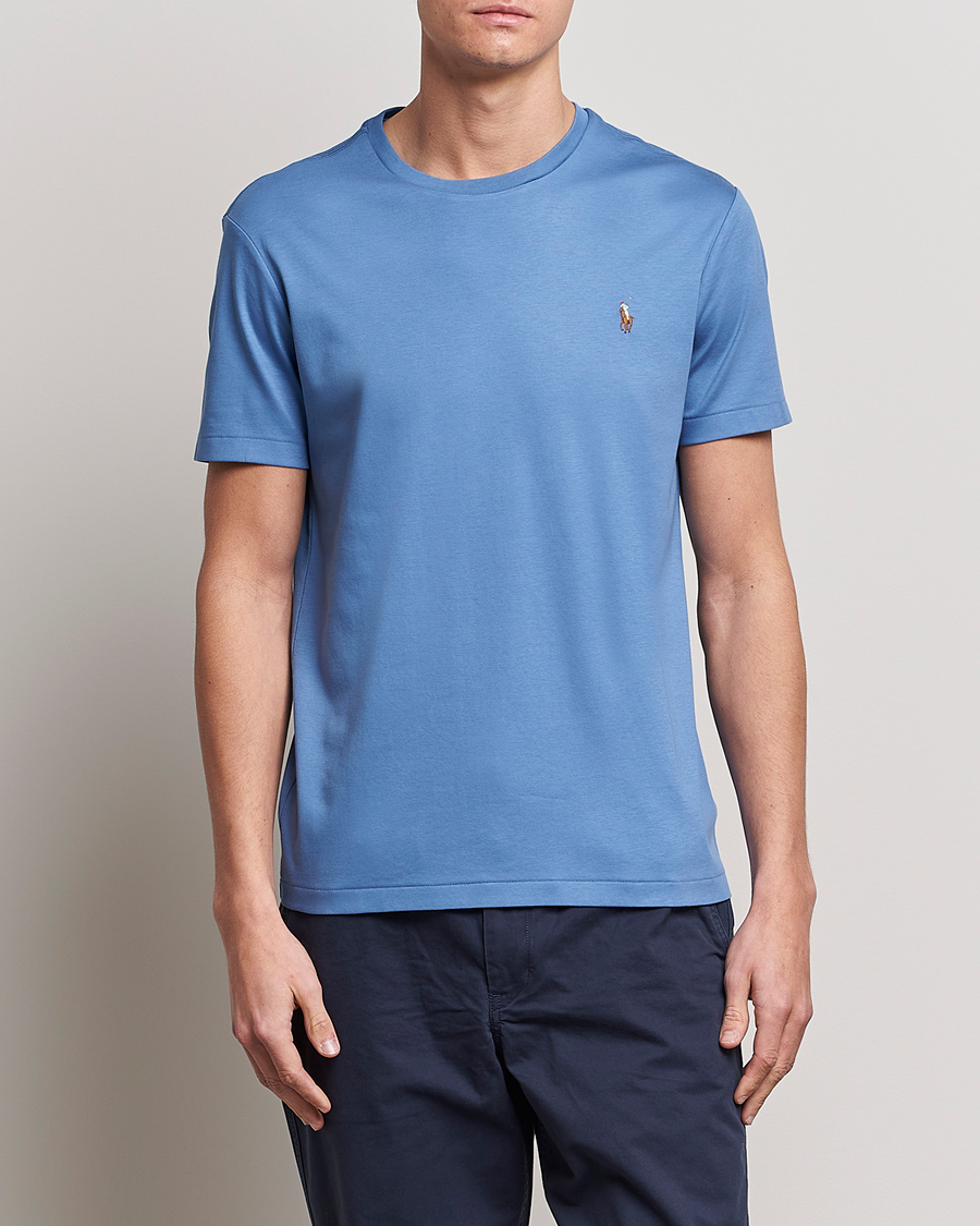 Herr |  | Polo Ralph Lauren | Luxury Pima Cotton Crew Neck T-Shirt French Blue