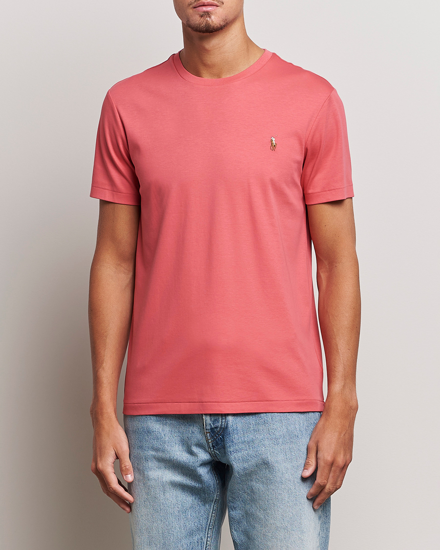 Herr | Kortärmade t-shirts | Polo Ralph Lauren | Luxury Pima Cotton Crew Neck T-Shirt Red Sky