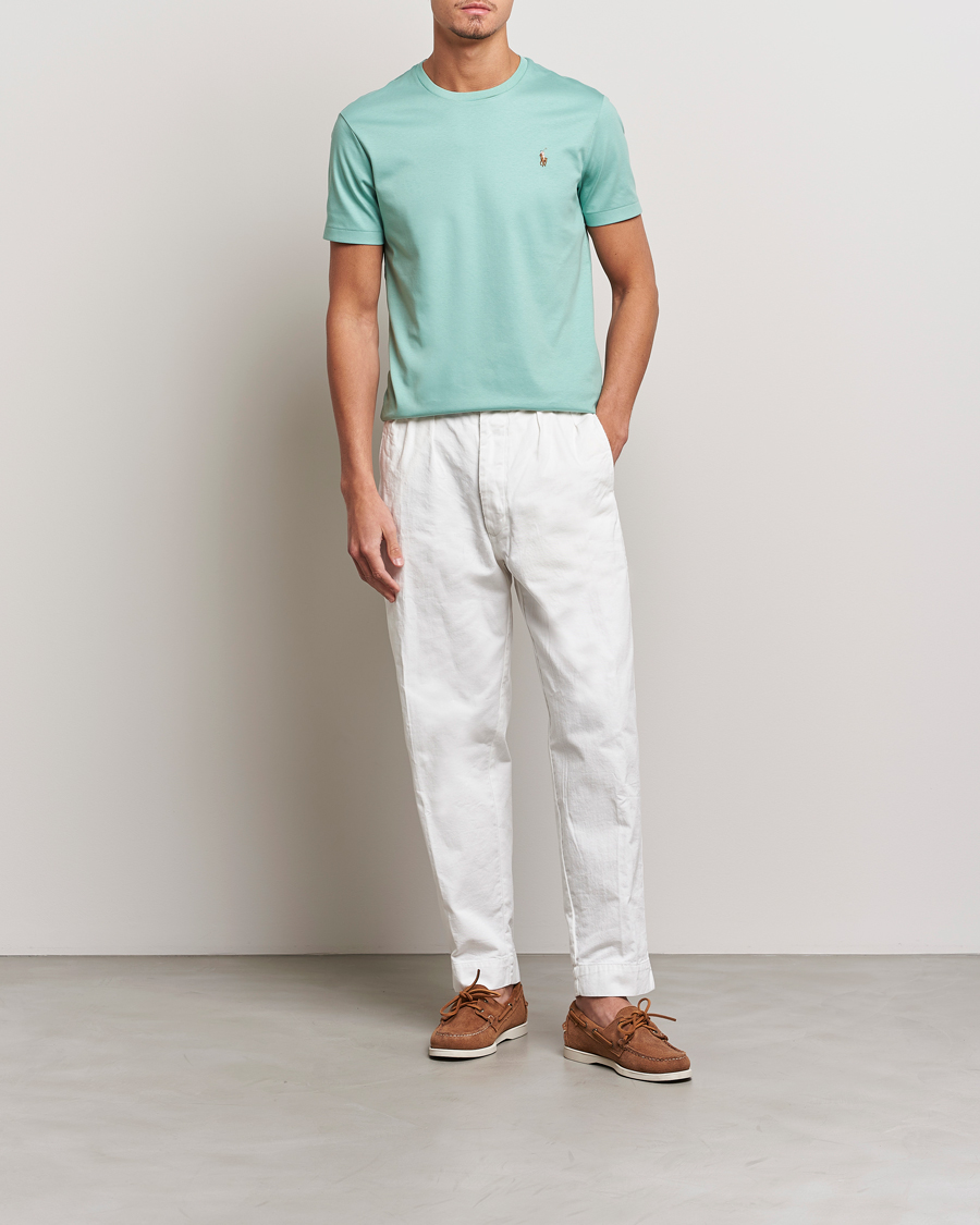 Herr | T-Shirts | Polo Ralph Lauren | Luxury Pima Cotton Crew Neck T-Shirt Essex Green