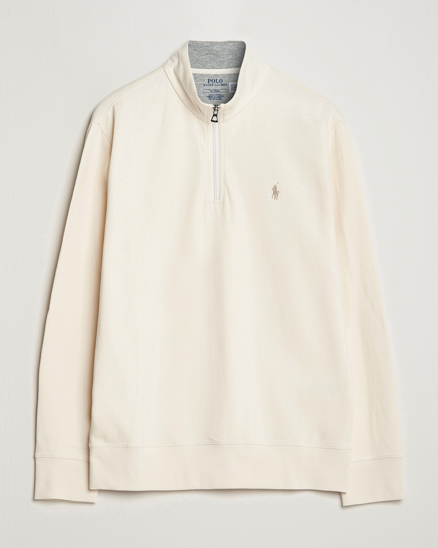 Herr | Tröjor | Polo Ralph Lauren | Tech Double Knit Half Zip Guide Cream