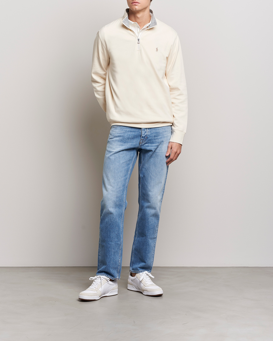 Herr | Tröjor | Polo Ralph Lauren | Tech Double Knit Half Zip Guide Cream