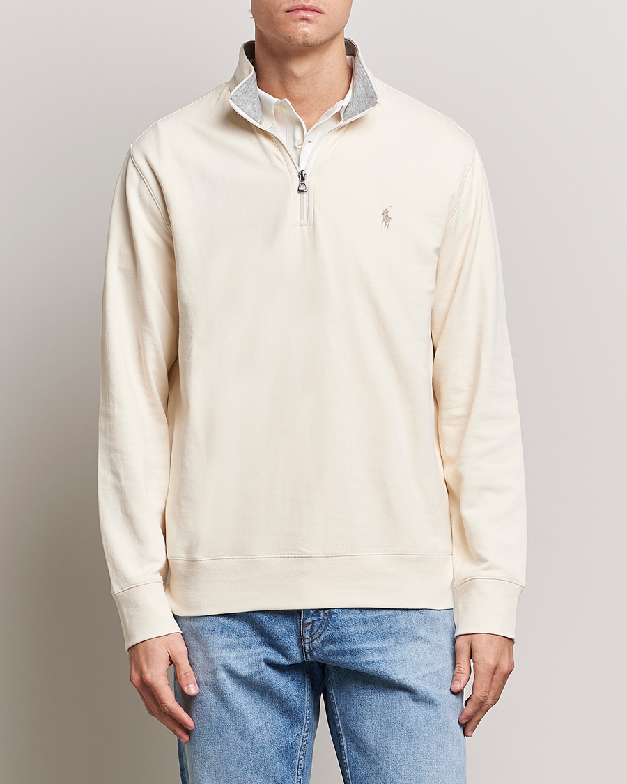Herr | Tröjor | Polo Ralph Lauren | Tech Double Knit Half Zip Guide Cream