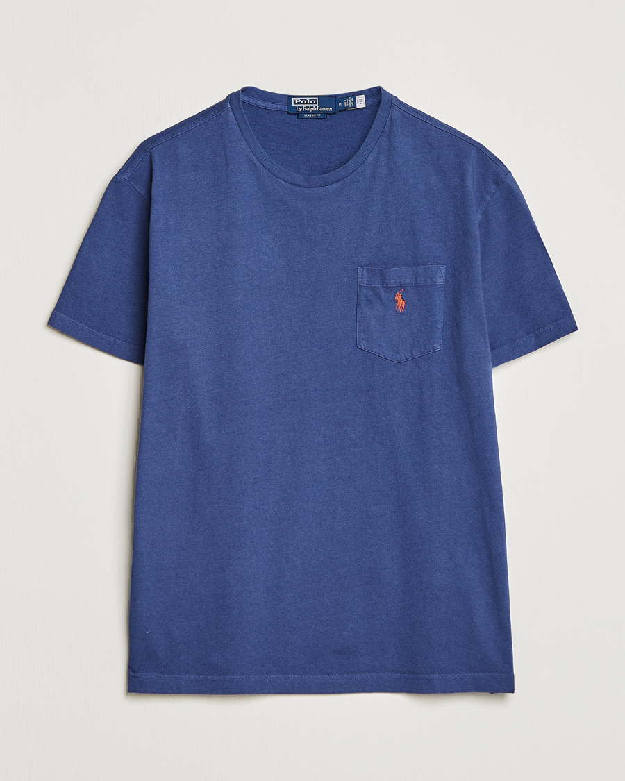 Herr | T-Shirts | Polo Ralph Lauren | Cotton/Linen Crew Neck T-Shirt Boathouse Navy