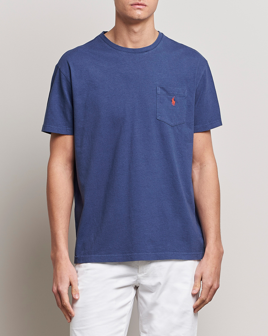 Herr | T-Shirts | Polo Ralph Lauren | Cotton/Linen Crew Neck T-Shirt Boathouse Navy