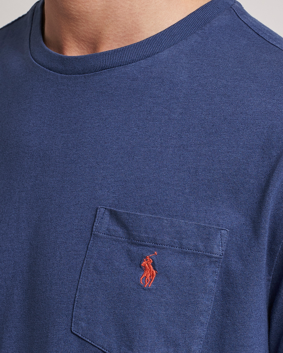 Herr | T-Shirts | Polo Ralph Lauren | Cotton/Linen Crew Neck T-Shirt Boathouse Navy