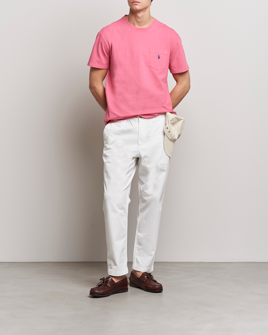 Herr | T-Shirts | Polo Ralph Lauren | Cotton/Linen Crew Neck T-Shirt Red Sky
