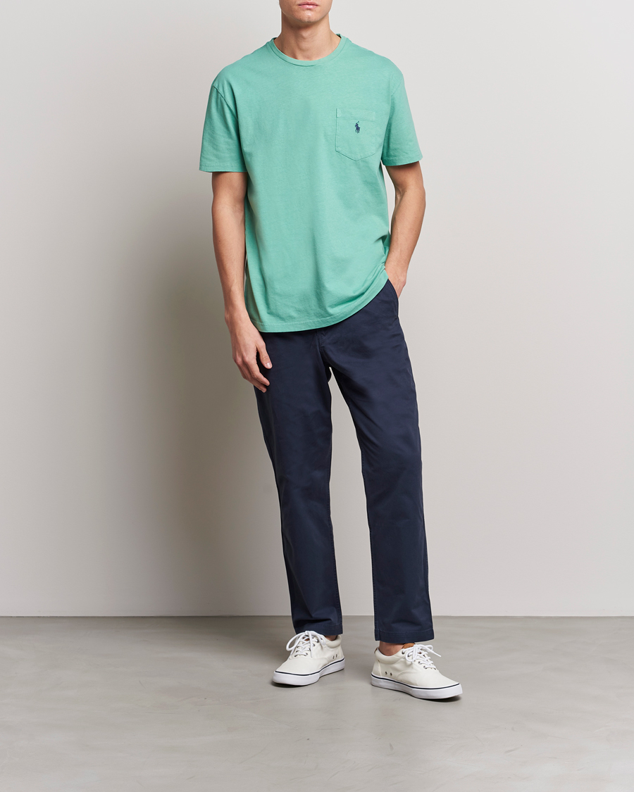 Herr | T-Shirts | Polo Ralph Lauren | Cotton/Linen Crew Neck T-Shirt Essex Green