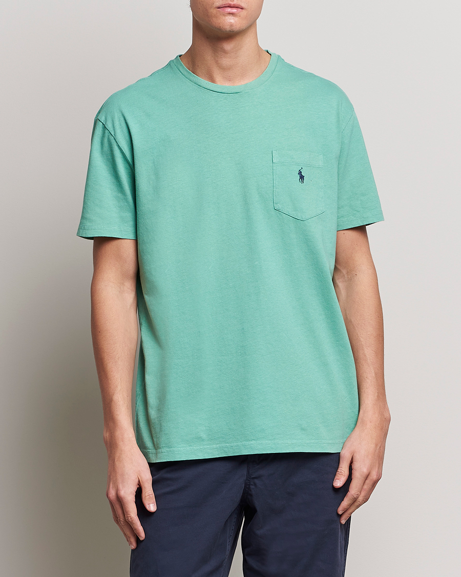 Herr | T-Shirts | Polo Ralph Lauren | Cotton/Linen Crew Neck T-Shirt Essex Green