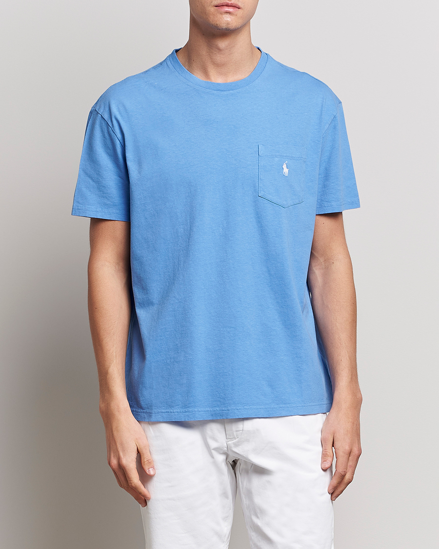 Herr | World of Ralph Lauren | Polo Ralph Lauren | Cotton/Linen Crew Neck T-Shirt Summer Blue