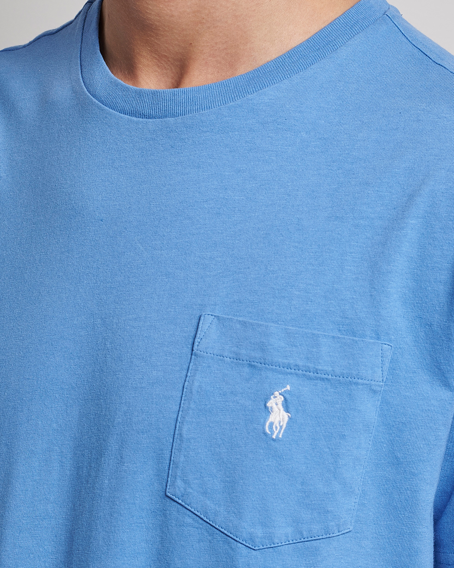 Herr | T-Shirts | Polo Ralph Lauren | Cotton/Linen Crew Neck T-Shirt Summer Blue