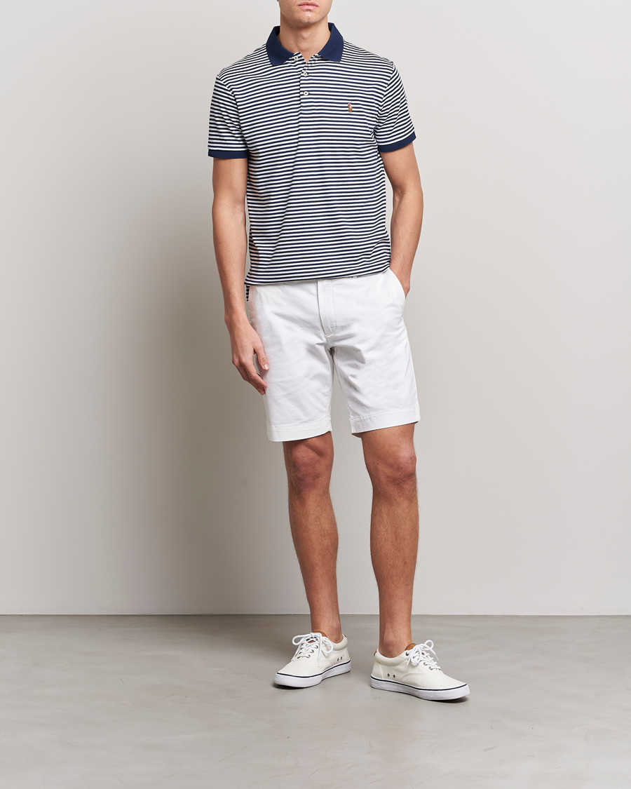 Herr | Pikéer | Polo Ralph Lauren | Luxury Pima Cotton Striped Polo French Navy/White