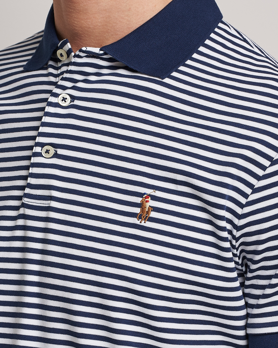 Herr | Pikéer | Polo Ralph Lauren | Luxury Pima Cotton Striped Polo French Navy/White