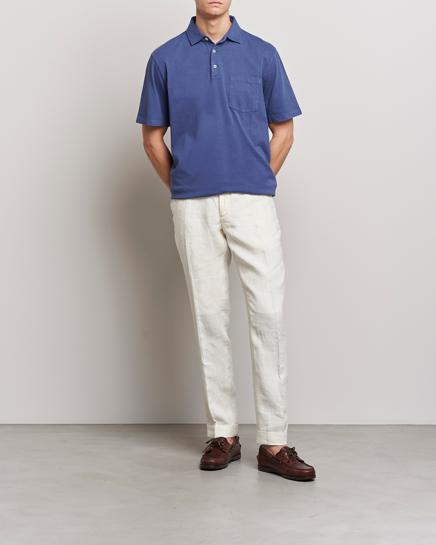 Herr | Pikéer | Polo Ralph Lauren | Cotton/Linen Polo Boathouse Navy