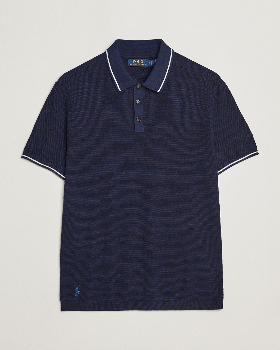 Herr | Pikéer | Polo Ralph Lauren | Cotton/Linen Textured Polo Bright Navy