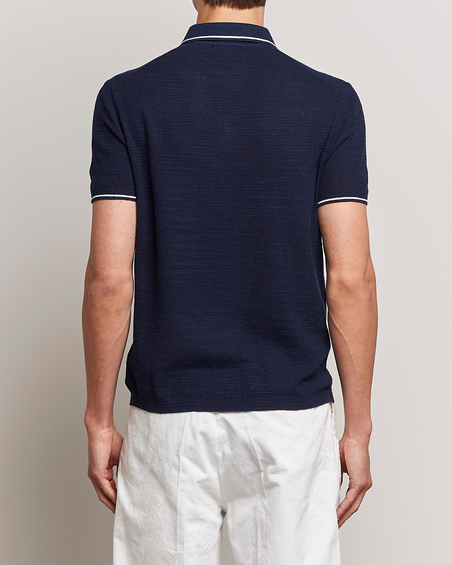 Herr | Pikéer | Polo Ralph Lauren | Cotton/Linen Textured Polo Bright Navy