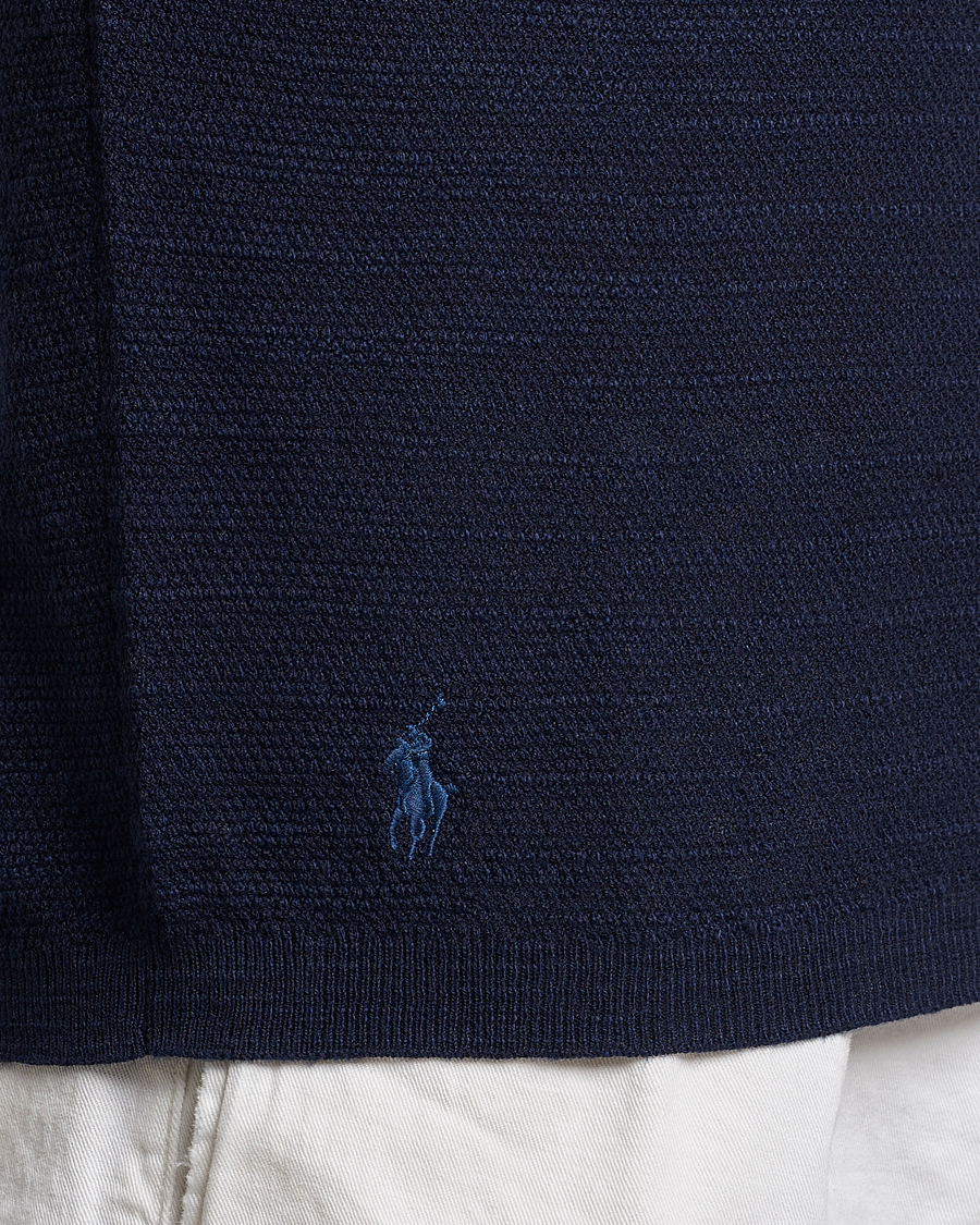 Herr | Pikéer | Polo Ralph Lauren | Cotton/Linen Textured Polo Bright Navy