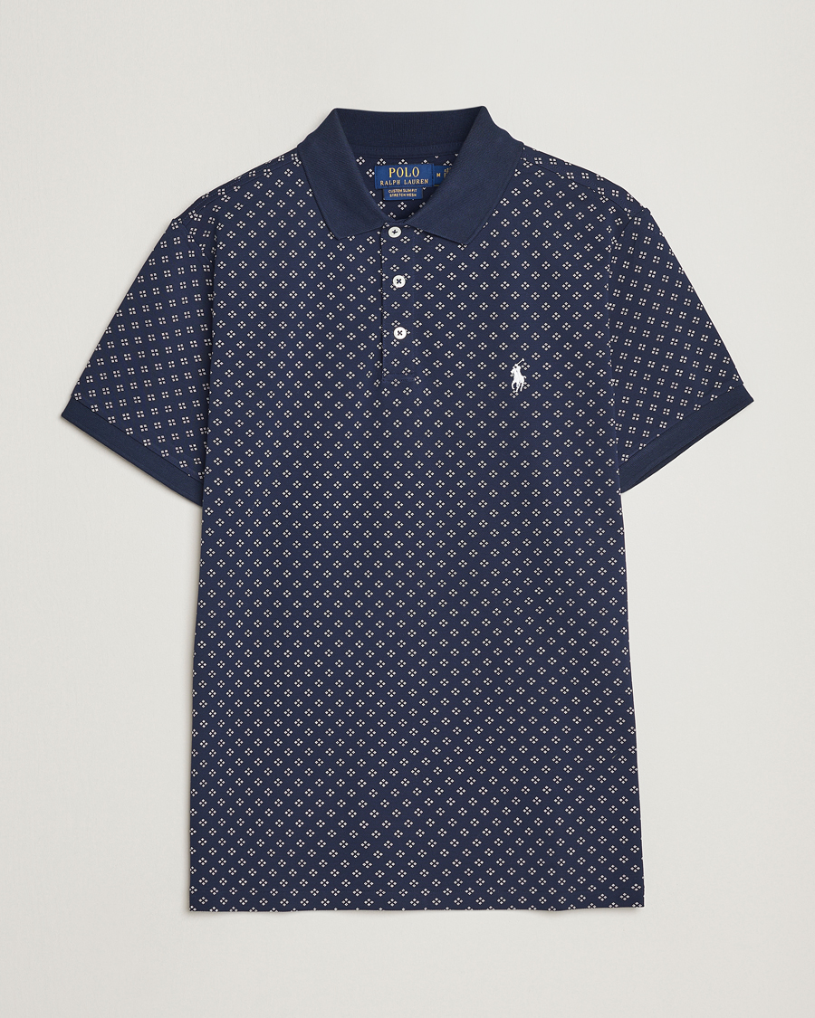 Herr | Pikéer | Polo Ralph Lauren | Custom Slim Fit Diamond Dots Polo Newport Navy