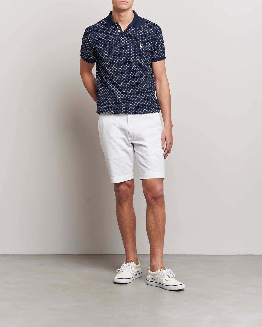 Herr | Pikéer | Polo Ralph Lauren | Custom Slim Fit Diamond Dots Polo Newport Navy